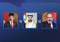 رئيس الدولة يتلقى هاتفيا تعازي الرئيس الإندونيسي ورئيس وزراء أرمينيا بوفاة سعيد بن زايد