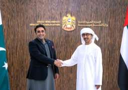 H.H. Sheikh Abdullah Bin Zayed Al Nahyan, Minister for Foreign Affairs & International Cooperation of the UAE received H.E. Bilawal Bhutto Zardari, Foreign Minister of Pakistan