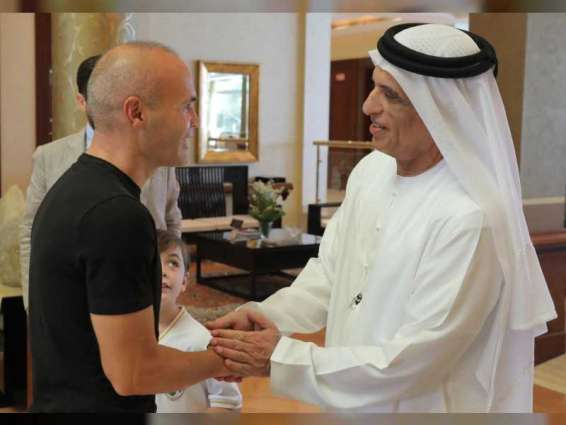 Ras Al Khaimah Ruler receives Emirates Club’s new signing and World Cup Winner Andres Iniesta