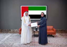 Noura Al Kaaba receives credentials copy of new Qatari Ambassador