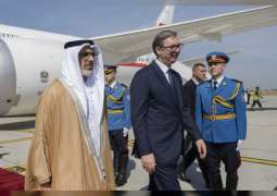 On behalf of UAE President, Khaled bin Mohamed bin Zayed  arrives in Serbia on working visit
