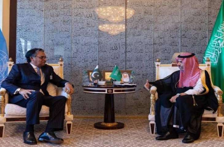 وزیر الخارجیة الموٴقت یجتمع بنظیرہ السعودي علی ھامش اجتماع الجمعیة العامة