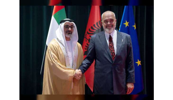 Khaled bin Mohamed bin Zayed meets Prime Minister of Albania