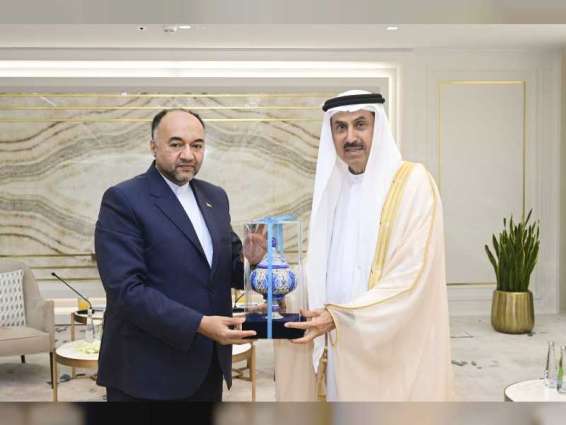 Saqr Ghobash receives Iranian Ambassador to UAE