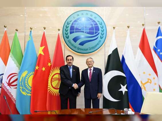 Saqr Ghobash meets with Secretary-General of Shanghai Cooperation Organisation