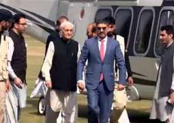 Caretaker PM arrives in Peshawar