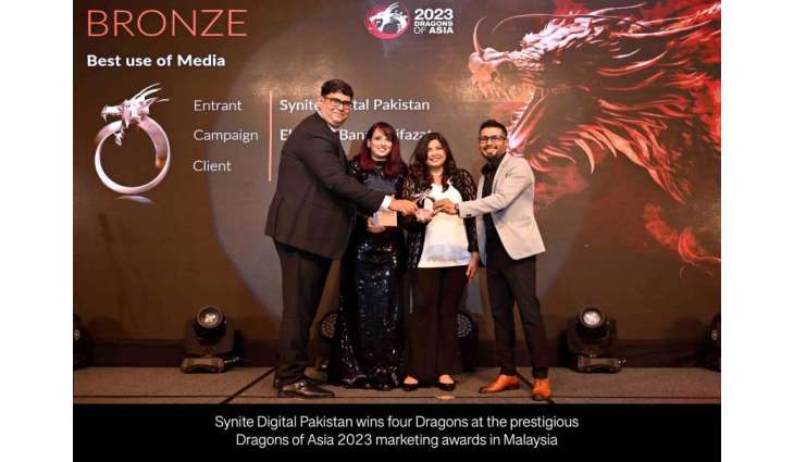 Synite Digital Pakistan Wins Four Dragons Awards at the Prestigious 2023 Dragons of Asia Marketing Communications Industry Awards in Malaysia