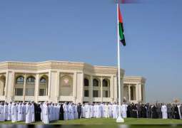 Khaled bin Mohamed bin Zayed raises UAE flag at Abu Dhabi Crown Prince’s Court