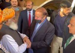 Nawaz Sharif visits Maulana Fazlur Rehman in Islamabad