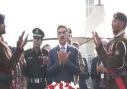 Caretaker PM in Muzaffarabad, visits Yadgar-e-Shuhada