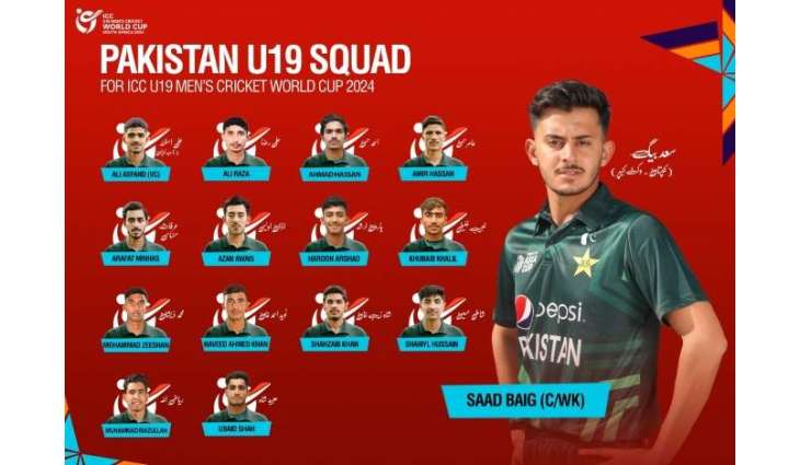 Saad Baig to lead Pakistan in ICC U19 Men's Cricket World Cup
 


 