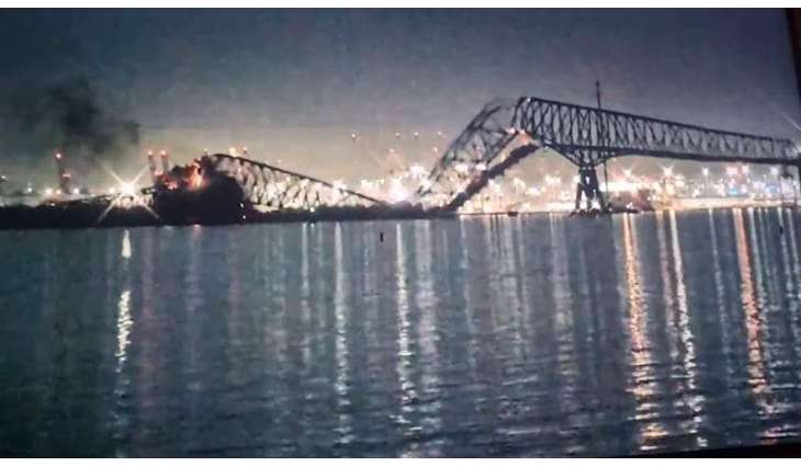 Baltimore bridge collapses due to ship collision