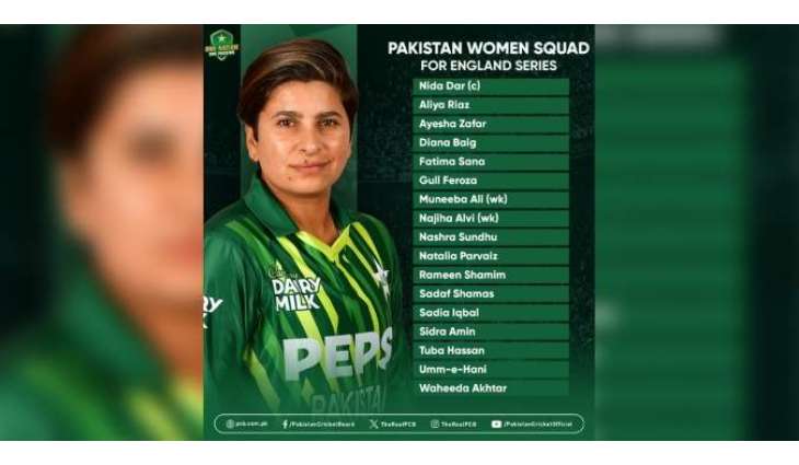 Pakistan women’s squad announced for England tour