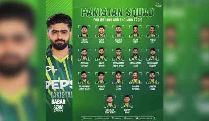 Pakistan name 18-player squad for Ireland and England