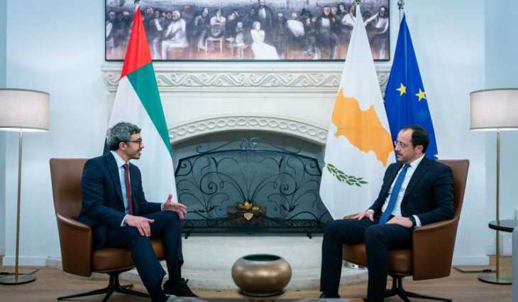 President of Cyprus receives Abdullah bin Zayed to discuss bilateral relations, regional issues