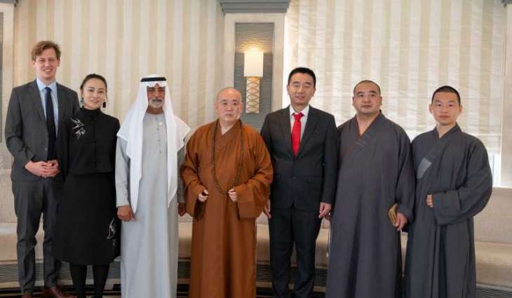 Nahyan bin Mubarak receives Shi Yongxin, praises his efforts in promoting culture of tolerance, coexistence