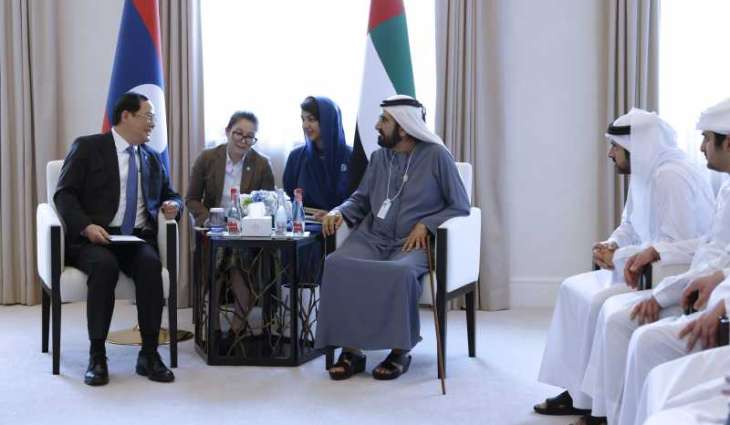  القمة العالمية للحكومات 2025 .. محمد بن راشد يبحث مع رئيس وزراء لاوس تعزيز العلاقات بين البلدين