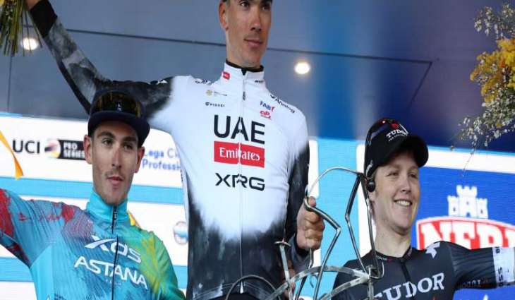 UAE Team Emirates-XRG rider Juan Ayuso sprints to Trofeo Laigueglia victory