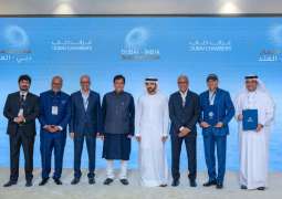 Hamdan bin Mohammed, India’s Minister of Commerce and Industry witness signing of 8 strategic agreements