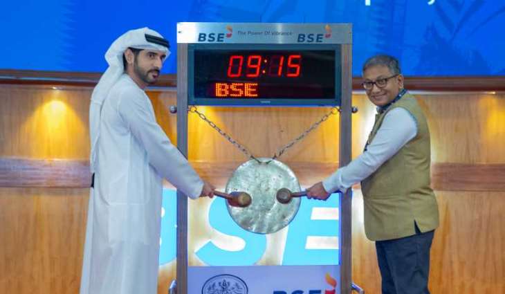 Hamdan bin Mohammed visits Bombay Stock Exchange, rings opening bell