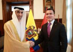 On behalf of UAE’s President, Thani Al Zeyoudi attends inauguration of President of Ecuador for new term