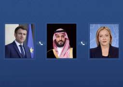 Saudi Crown Prince affirms priority of regional de-escalation, in calls with French President, Italy's PM