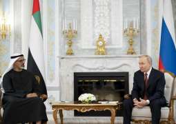 Crown Prince of Abu Dhabi meets Russian President in Minsk, Belarus