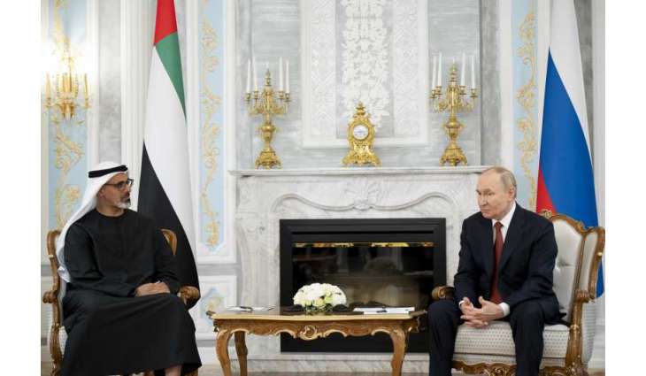 Crown Prince of Abu Dhabi meets Russian President in Minsk, Belarus