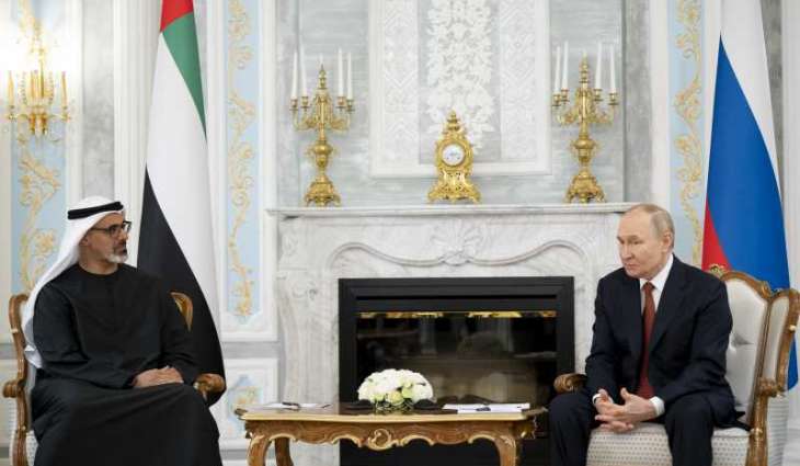 Crown Prince of Abu Dhabi meets Russian President in Minsk, Belarus