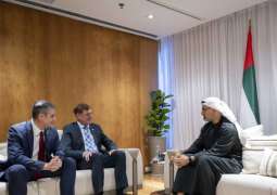 Khaled bin Mohamed bin Zayed meets CEO of Brazilian aircraft manufacturer Embraer