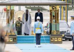 UAE President welcomed at Presidential Palace in Ankara with official reception by Turkish President