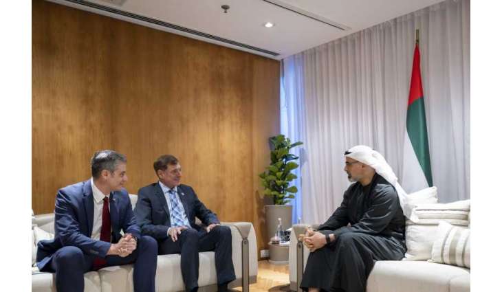 Khaled bin Mohamed bin Zayed meets CEO of Brazilian aircraft manufacturer Embraer