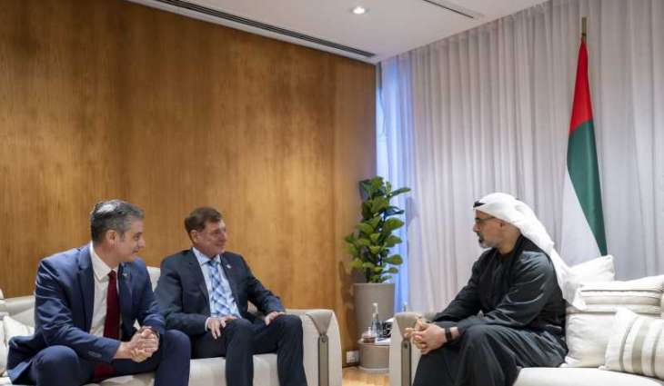 Khaled bin Mohamed bin Zayed meets CEO of Brazilian aircraft manufacturer Embraer