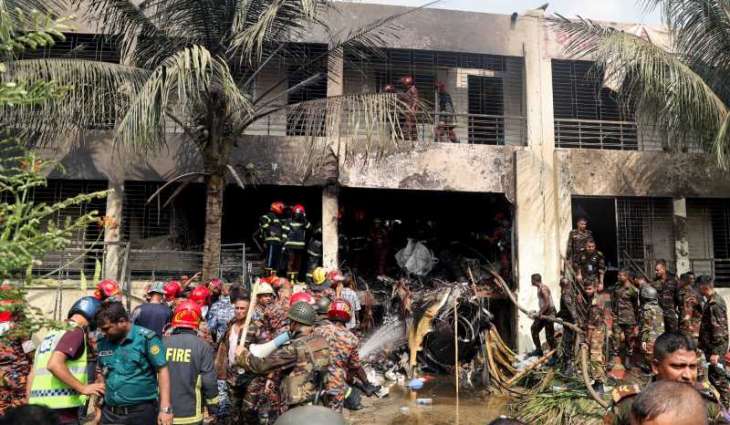 A Bangladesh Air Force training jet crashes into Dhaka school, killing at least 19