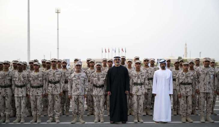 Khaled bin Mohamed bin Zayed attends specialised demonstrations by 22nd cohort of UAE National Service Programme at Sweihan Training Centre