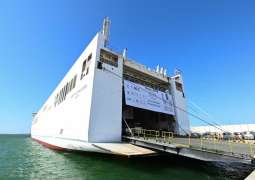 UAE aid ship 'Khalifa' arrives in Al Arish Port