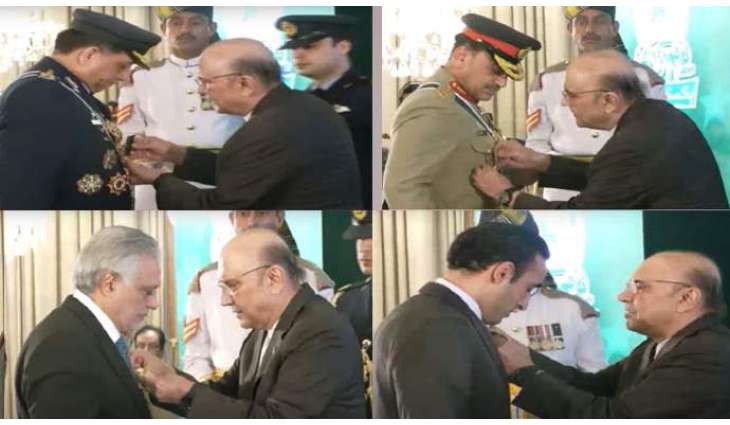 President Zardari confers top civil and military awards on Independence Day 
