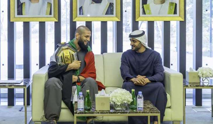 Zayed bin Mohamed bin Zayed welcomes UFC world champion Khamzat Chimaev
