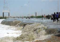 Karachi rains trigger flooding; Shahrah-e-Bhutto washed away, Thado Dam overflows