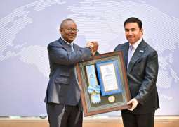 Guinea-Bissau President makes historic first African leader visit to INTERPOL HQ in 100 years, receives top honour