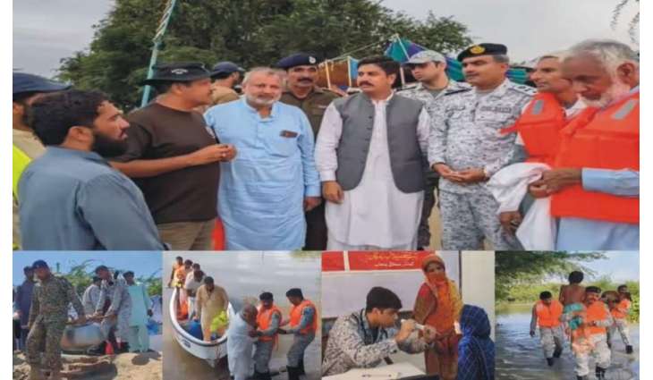 Pakistan Navy flood relief operation continues in flood affected areas of Kasur