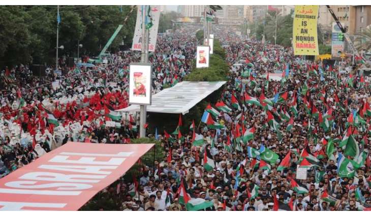 الجماعة الاسلامیة الباکستانیة تنظم مسیرة ملیونیة موٴیدة لفلسطین بمدینة کراتشي