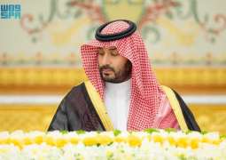 سمو ولي العهد يرأس جلسة مجلس الوزراء في الرياض