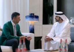Hamdan bin Mohammed meets with golf superstar Rory McIlroy