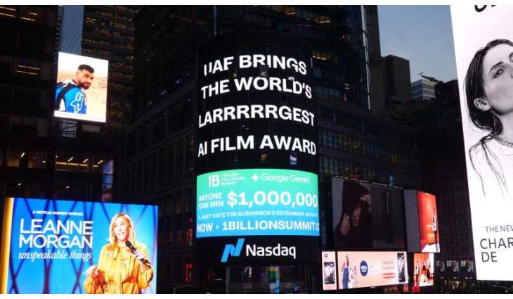 AI-Generated Film Award lights up Nasdaq Tower in New York’s Times Square