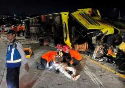 Passenger bus crash in Indonesia kills at least 16 people