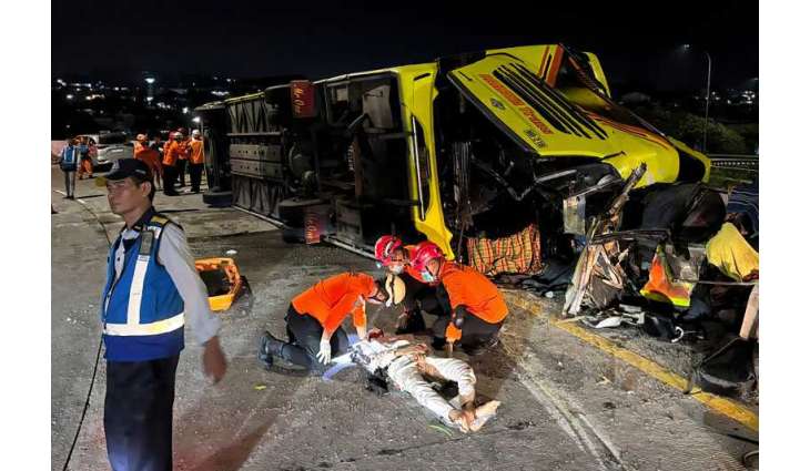Passenger bus crash in Indonesia kills at least 16 people