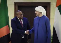 عبدالله بن زايد يستقبل وزير الخارجية والتعاون الدولي في زامبيا