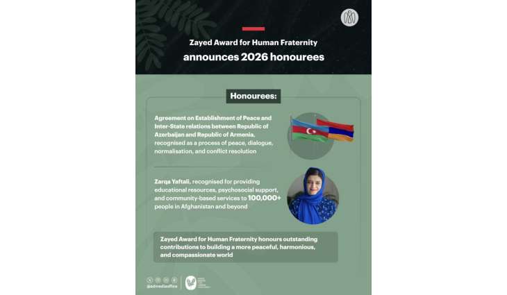 Zayed Award for Human Fraternity announces 2026 honourees