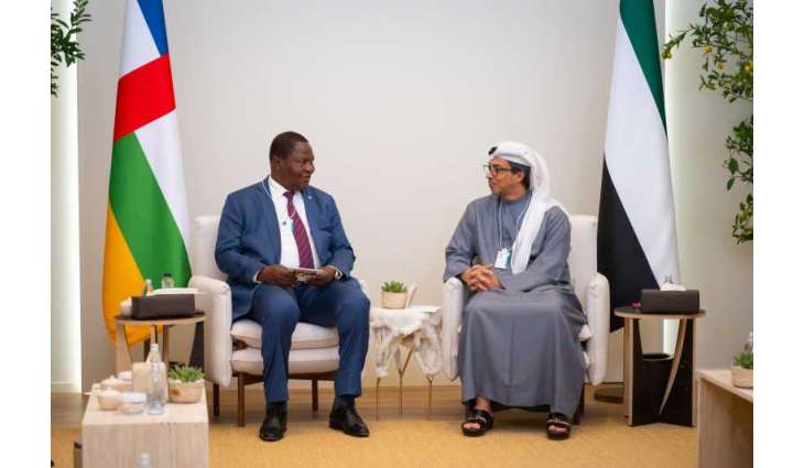 Mansour bin Zayed meets Central African Republic President on sidelines of World Governments Summit